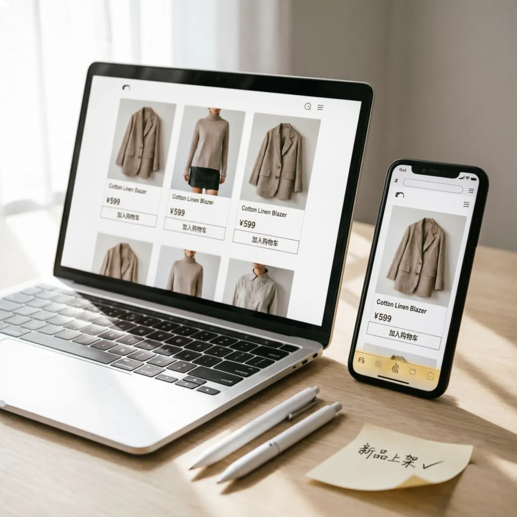 Интернет-магазин MODA на ноутбуке и телефоне